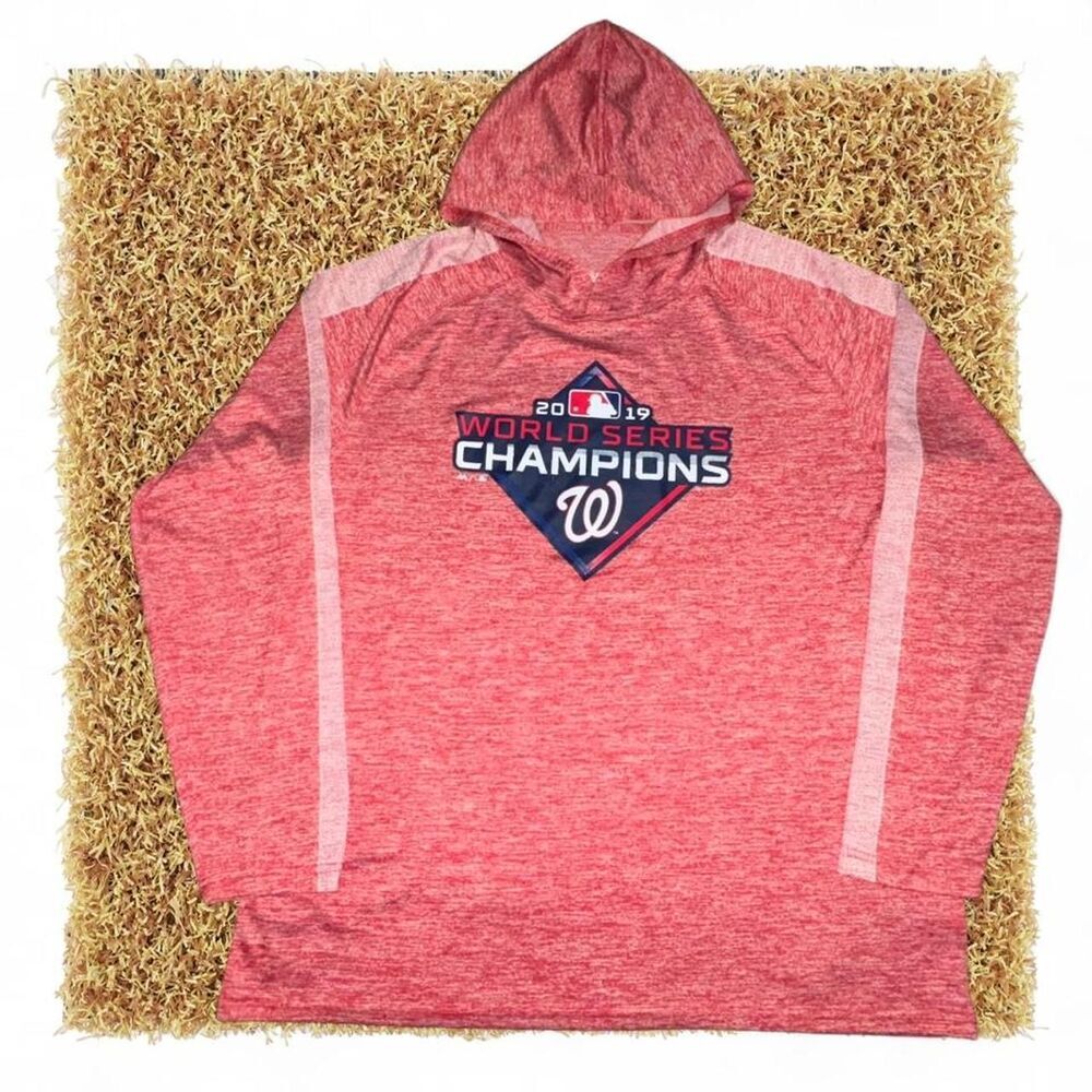 Mlb Men's Red and Pink Hoodie